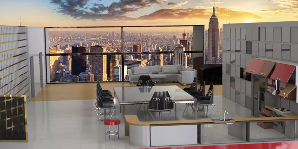 PF TOWER - HOME DESIGN 7 - ANKASTRE MUTFAK VE SALON 