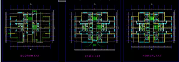 AUTOCAD BİNA YERLEŞİM ÇİZİMLERİM